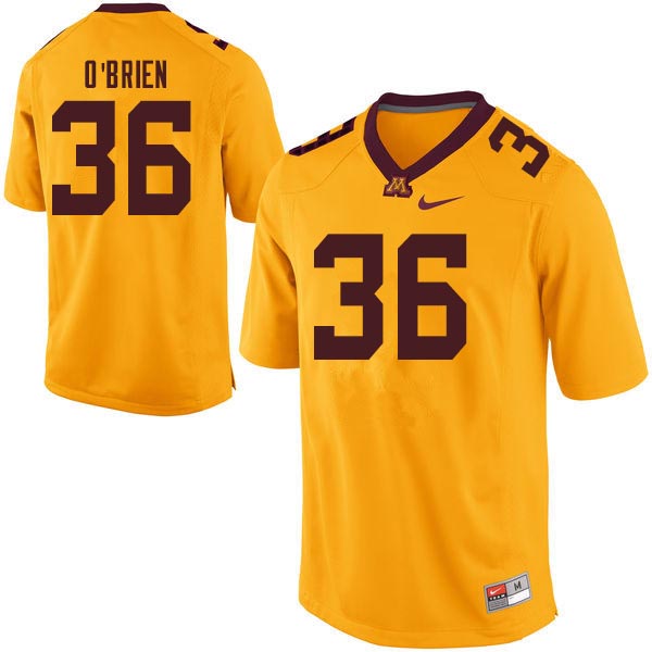 Men #36 Casey O'Brien Minnesota Golden Gophers College Football Jerseys Sale-Gold